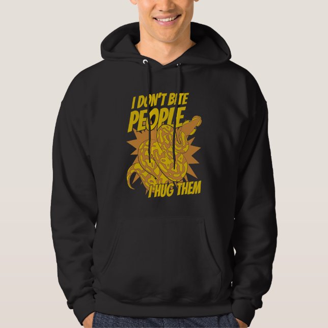 I Don't Bite People I Hug Them Pythonidae Banana B Hoodie (Front)