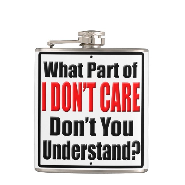 I Don't Care Flask (Front)