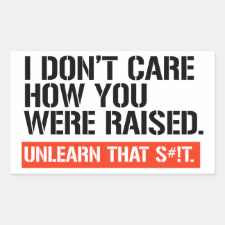 I don't care how you were raised rectangular sticker