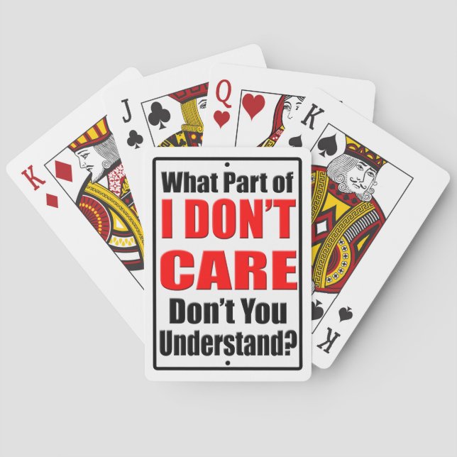 I Don't Care Poker Cards (Back)
