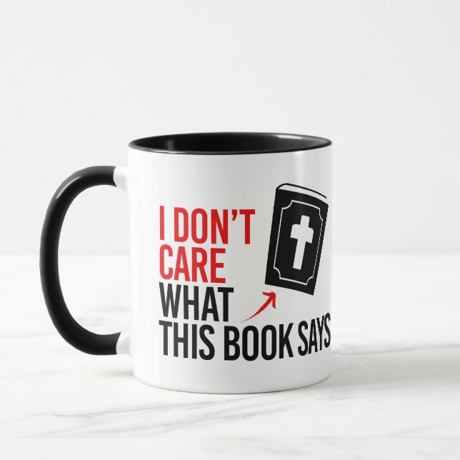 I don't care what this book says mug (Left)
