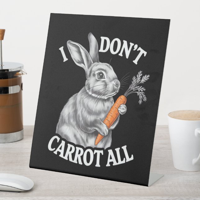 I Don't Carrot All Funny Easter Rabbit Bunny Pedestal Sign (In SItu)