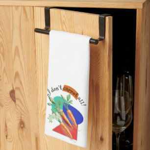 "I Don't Carrot All!" Kitchen Pun  Towel