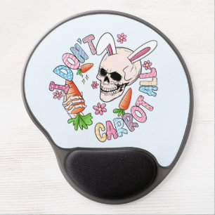 I Don't Carrot At All - Cute Skull Bunny & Easter Gel Mouse Pad