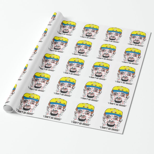 I don't do drugs! Male Version Wrapping Paper (Unrolled)