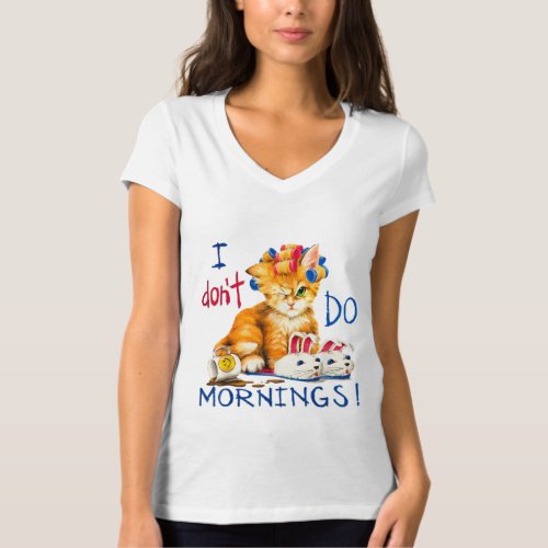 I dont do mornings cat cup of coffee T_Shirt
