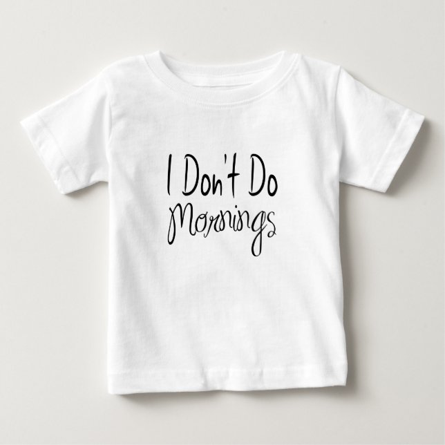 I Don't Do Mornings Kids Unisex Tee (Front)