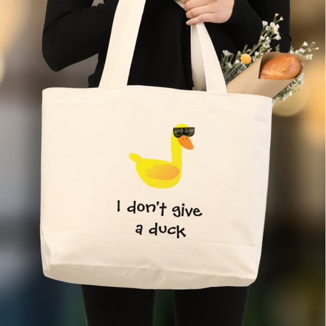 I don't give a Duck Humor Large Tote Bag (Creator Uploaded)