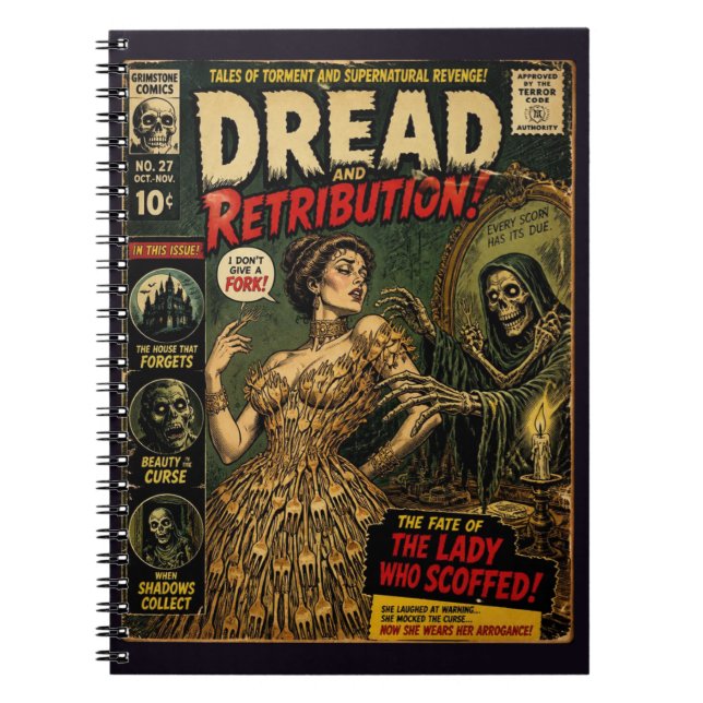 I Dont Give A Fork Faux Horror Vintage Book Cover (Front)