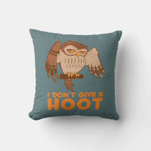 I Don't Give A Hoot Owl Throw Pillow