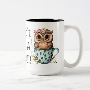 I Don't Give A Hoot Owl Two-Tone Coffee Mug