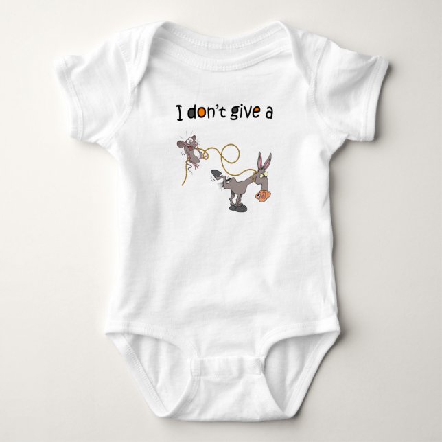i don't give a mouse walking a donkey baby bodysuit (Front)