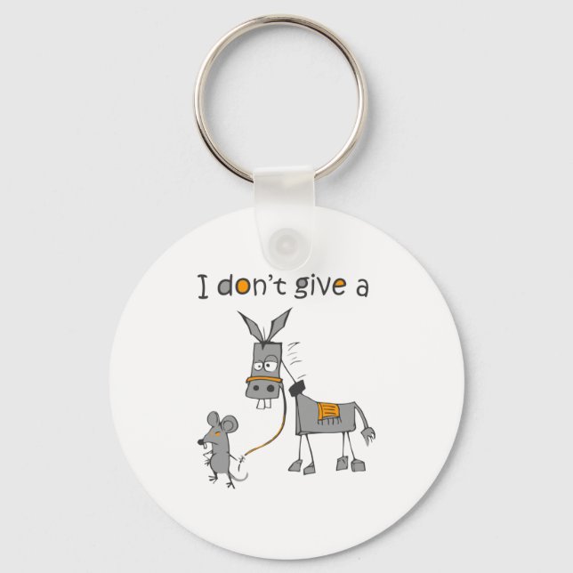 I Don't Give A Rat And Mouse Walking Funny Long Sl Keychain (Front)