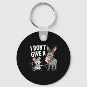 I Don't Give A Rats Mouse Funny Sarcastic Animal Keychain