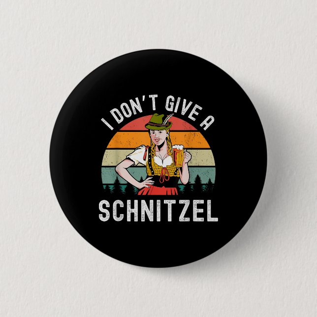 I Dont Give A Schnitzel Beer Wurst Funny German  Button (Front)