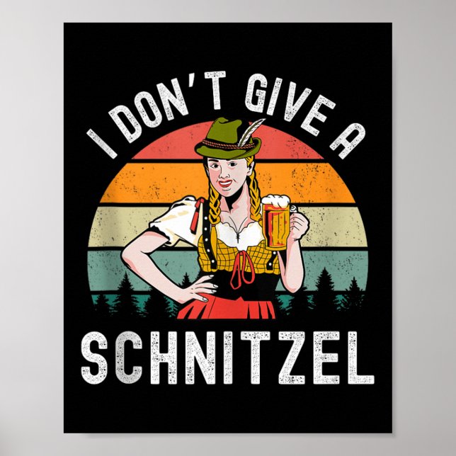 I Dont Give A Schnitzel Beer Wurst Funny German Ta Poster (Front)