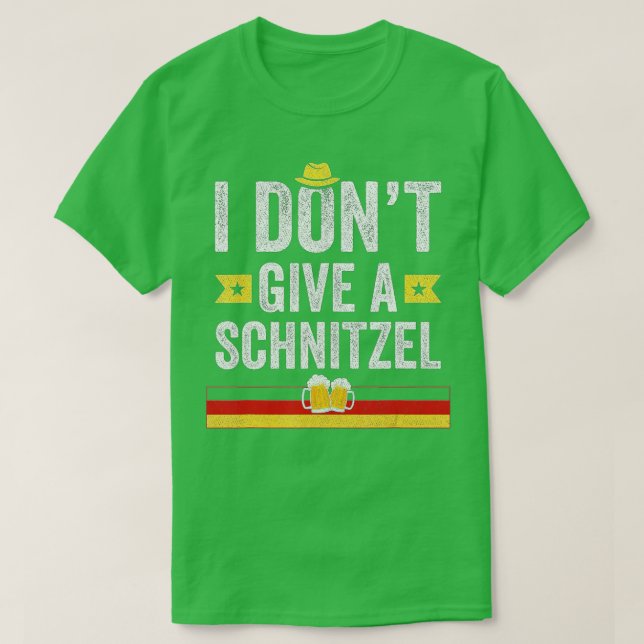 I Don't Give A Schnitzel Funny German  T-Shirt (Design Front)