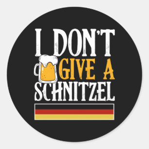 I Don'T Give A Schnitzel Ger Beer Wurst Oktoberfes Classic Round Sticker