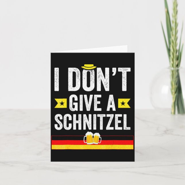 I Dont Give A Schnitzel German  Thank You Card (Front)