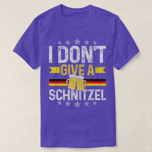 I Don't Give A Schnitzel Oktoberfest German Flag F T-Shirt (Design Front)