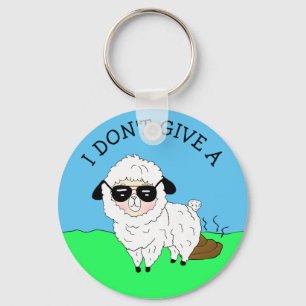 I don't give a ... Sheep Funny Sarcastic Humor Keychain