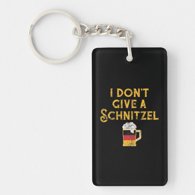 I Don't Give Schnitzel German Flag Beer Lover Keychain (Front)