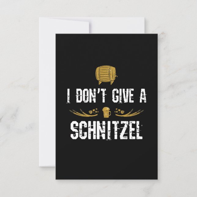 I Dont Give Schnitzel Oktoberfest Bier Card (Front)