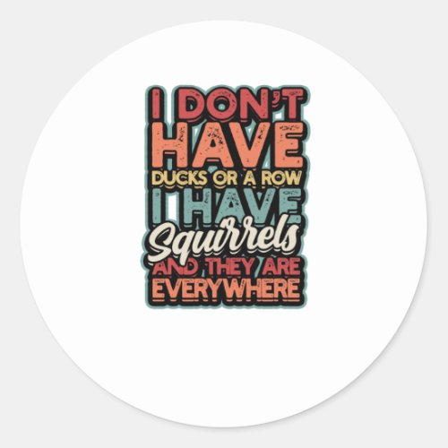 I dont have ducks or a row I have squirrels Classic Round Sticker