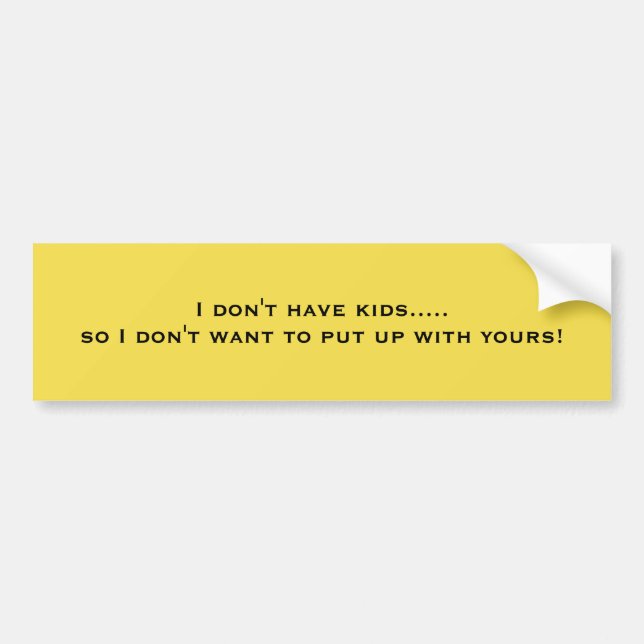 I Don't Have Kids Funny Sticker (Front)
