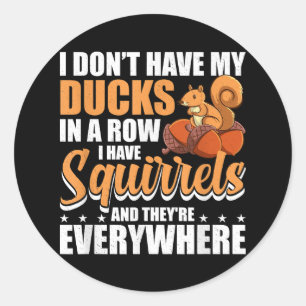 I Don't Have My Ducks In A Row I Have Squirrels Sq Classic Round Sticker