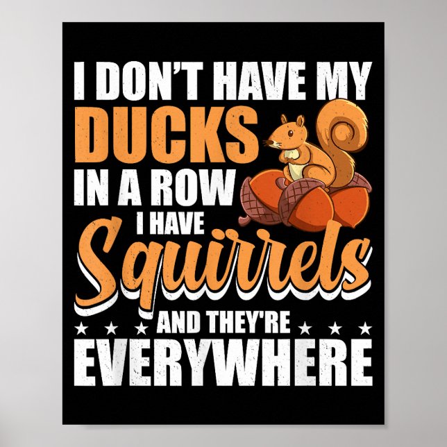 I Don't Have My Ducks In A Row I Have Squirrels Sq Poster (Front)