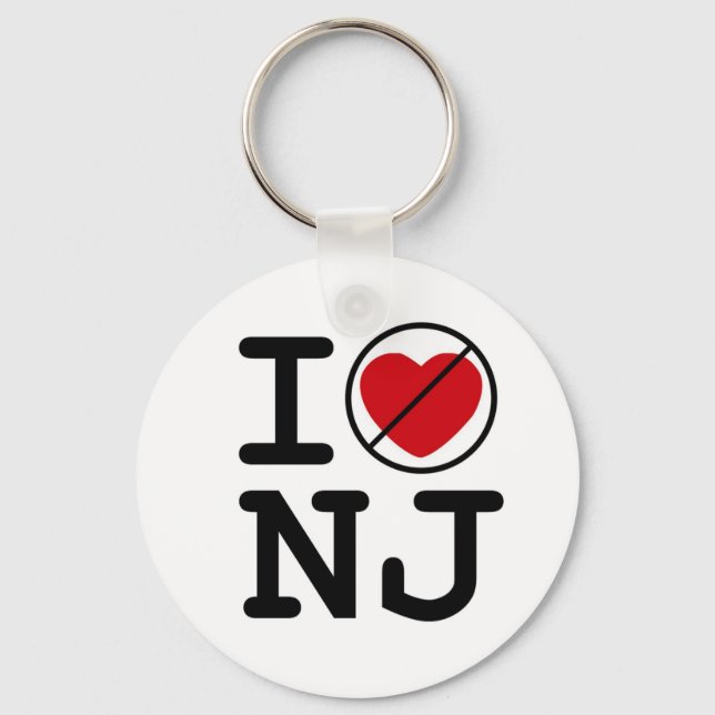 I Don't Heart New Jersey Keychain (Front)