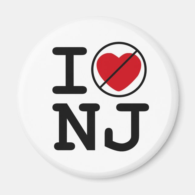 I Don't Heart New Jersey Magnet (Front)