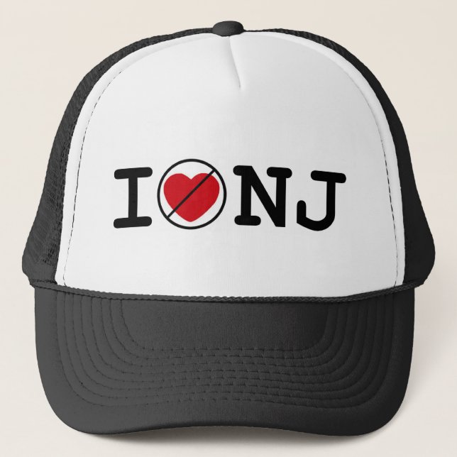 I Don't Heart New Jersey Trucker Hat (Front)