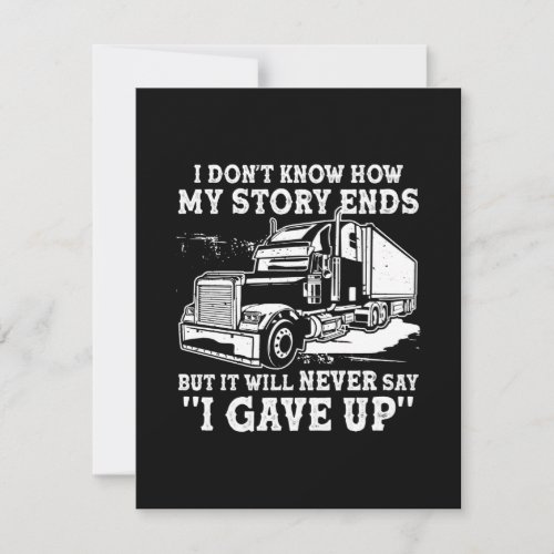 I dont know how my story ends I gave up Thank You Card