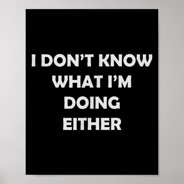I Don't Know What I'm Doing Either _ Hilarious Quo Poster (Front)