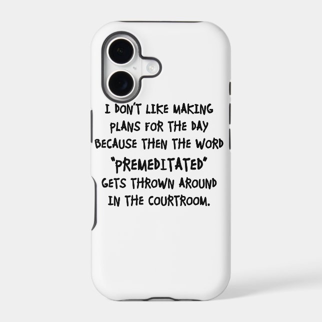 I Don't Like Making Plans Iphone Case (Back)