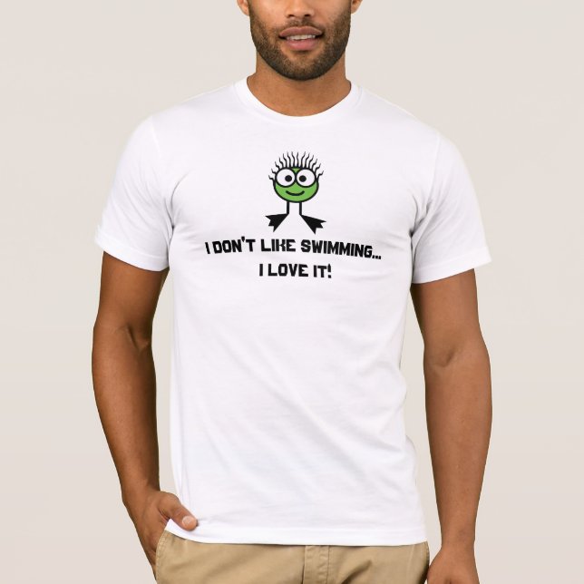 I Don't Like Swimming.. - Green Swim Character T-Shirt (Front)