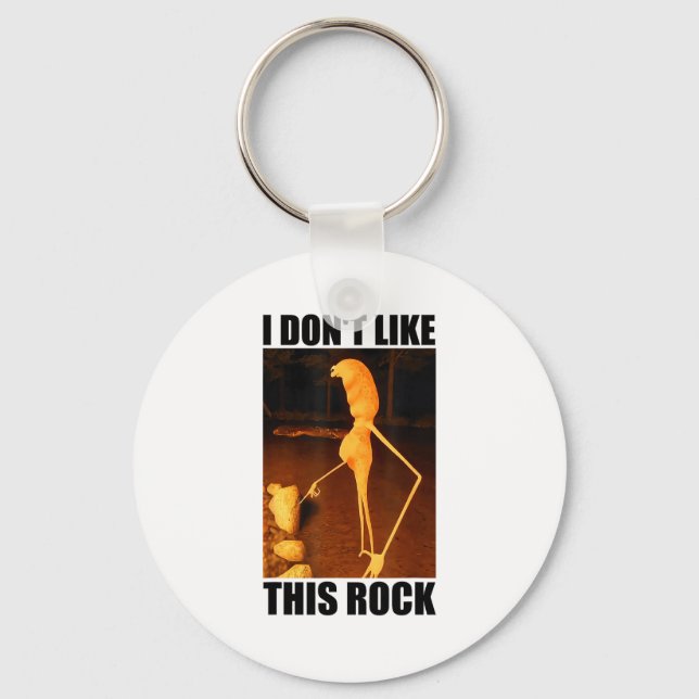 I Don't Like This Rock Funny Marcus The Worm Meme  Keychain (Front)