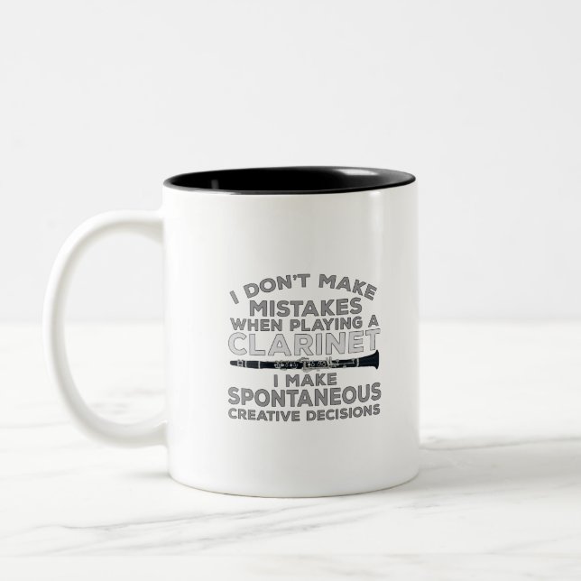 I Don't Make Mistakes When Playing Clarinet Two-Tone Coffee Mug (Left)