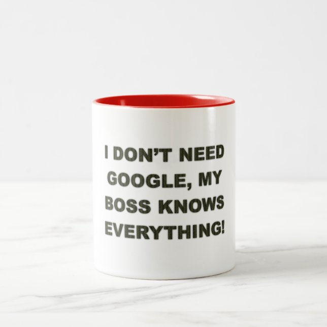 I don't need google my boss knows everything - Mug (Center)