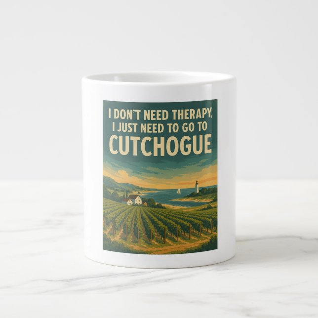 I don't need therapy, I just need Cutchogue Giant Coffee Mug (Front)