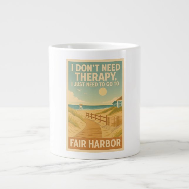 I don't need therapy, I just need Fair Harbor Giant Coffee Mug (Front)