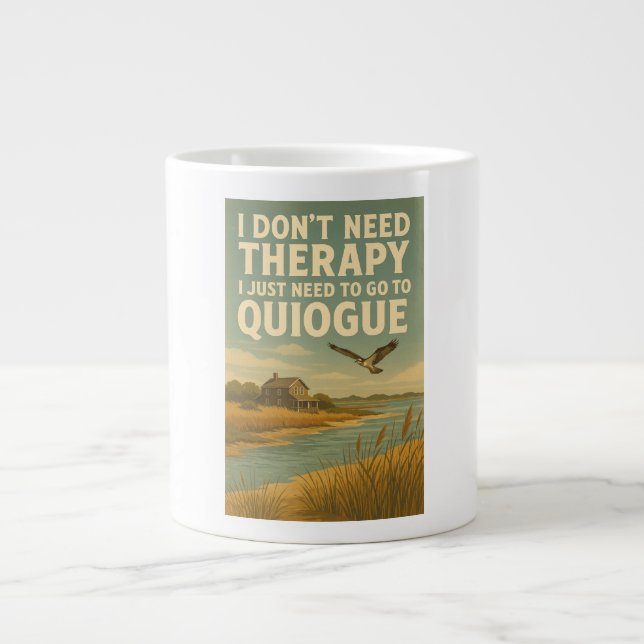 I don't need therapy, I just need Quiogue Giant Coffee Mug (Front)