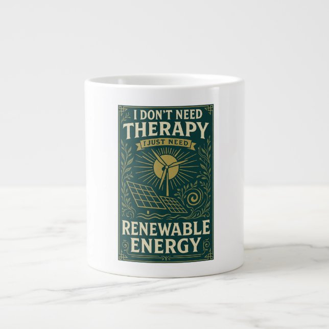 I don't need therapy, I just need Renewable Energy Giant Coffee Mug (Front)