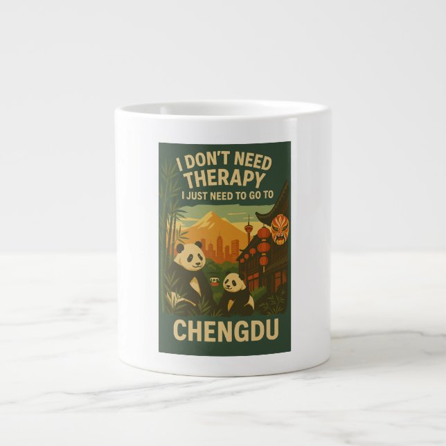 I don't need therapy, I just need to go to chengdu Giant Coffee Mug (Front)