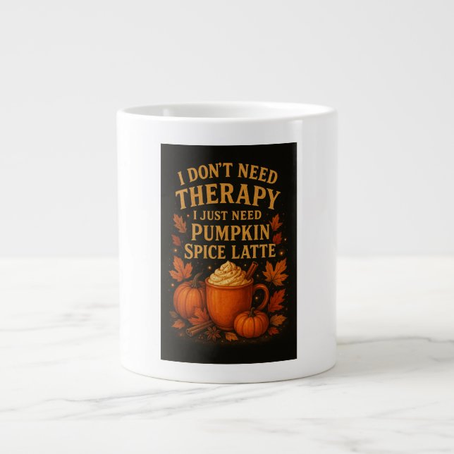 I don't need therapy, I need pumpkin spice latte Giant Coffee Mug (Front)