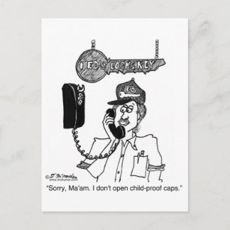 I Don't Open Child-Proof Caps Postcard