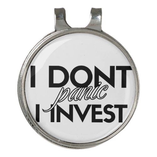 I DON'T PANIC i Invest - investor Golf Hat Clip