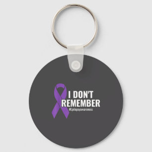 I Don't Remember Purple Ribbon Elepsy Awareness  Keychain